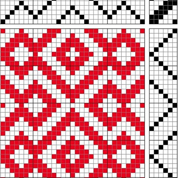 Bird's eye twill on 6 shafts and 6 treadles, reverse repeat.