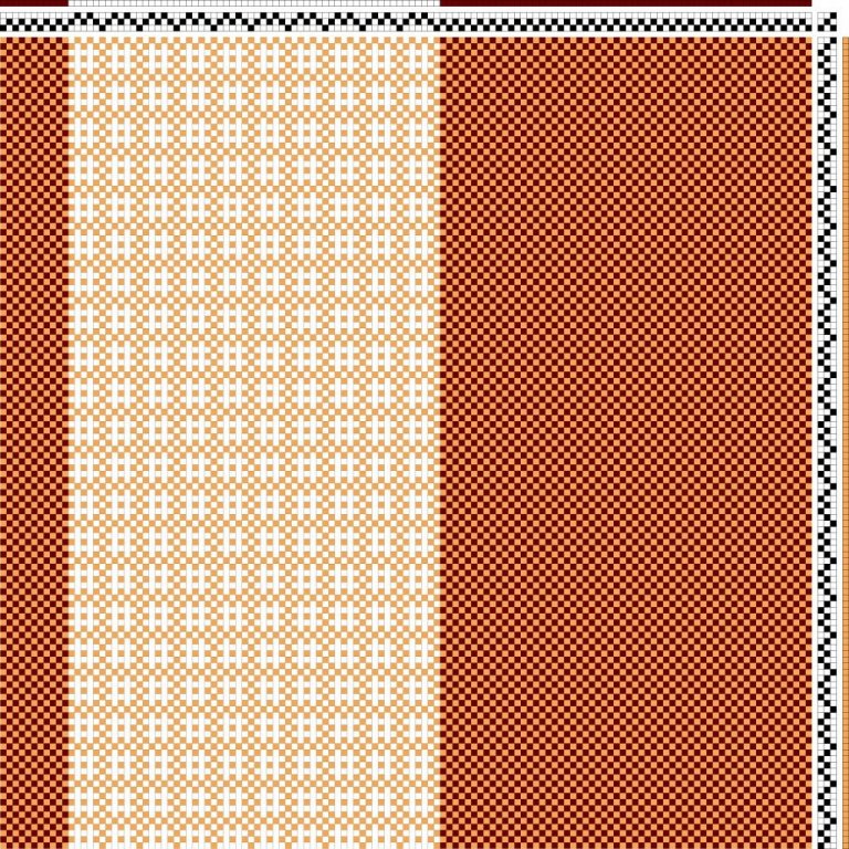 Draft for curtains on 3 shafts and 3 treadles.