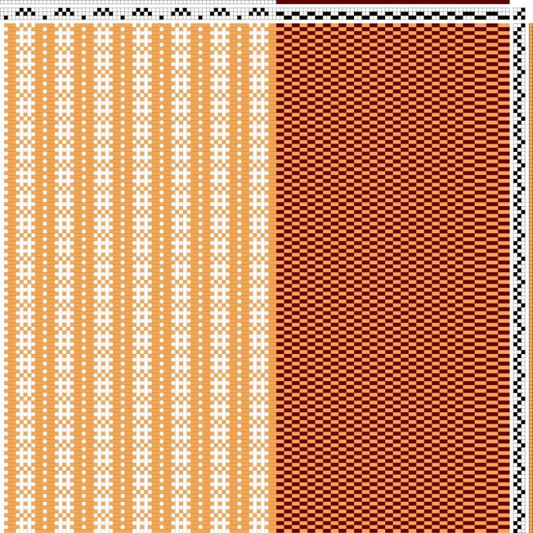 Variation for curtains on 3 shafts and 3 treadles.
