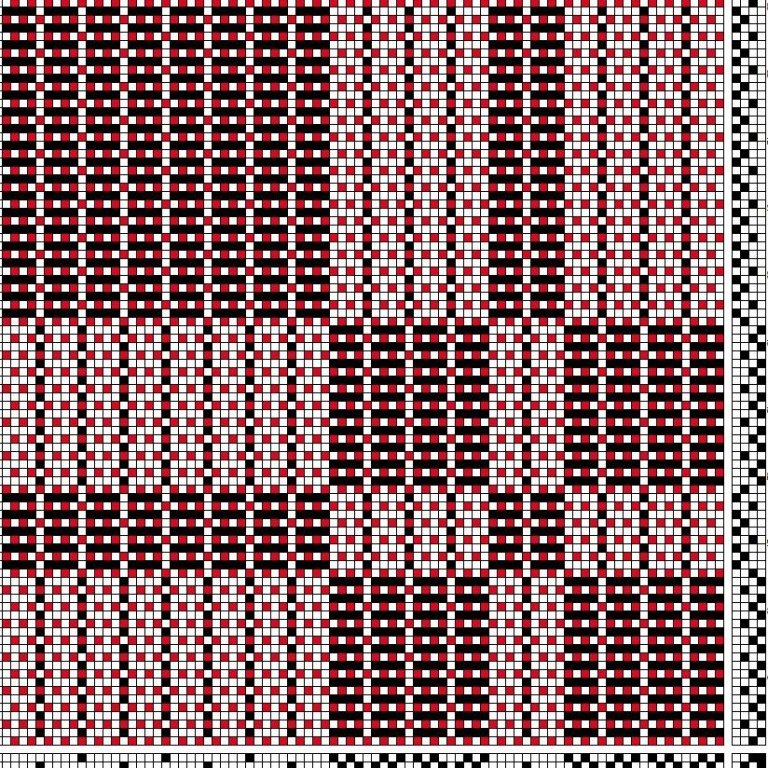 Bindimunstur fyrir hálfdregil eftir kaflamunstrinu hér næst á undan