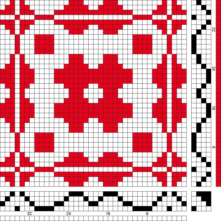 Fjórkafla munstur fyrir damask