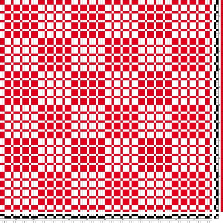 Kaflamunstur fyrir salún eða annan vefnað, tvíkaflamunstur