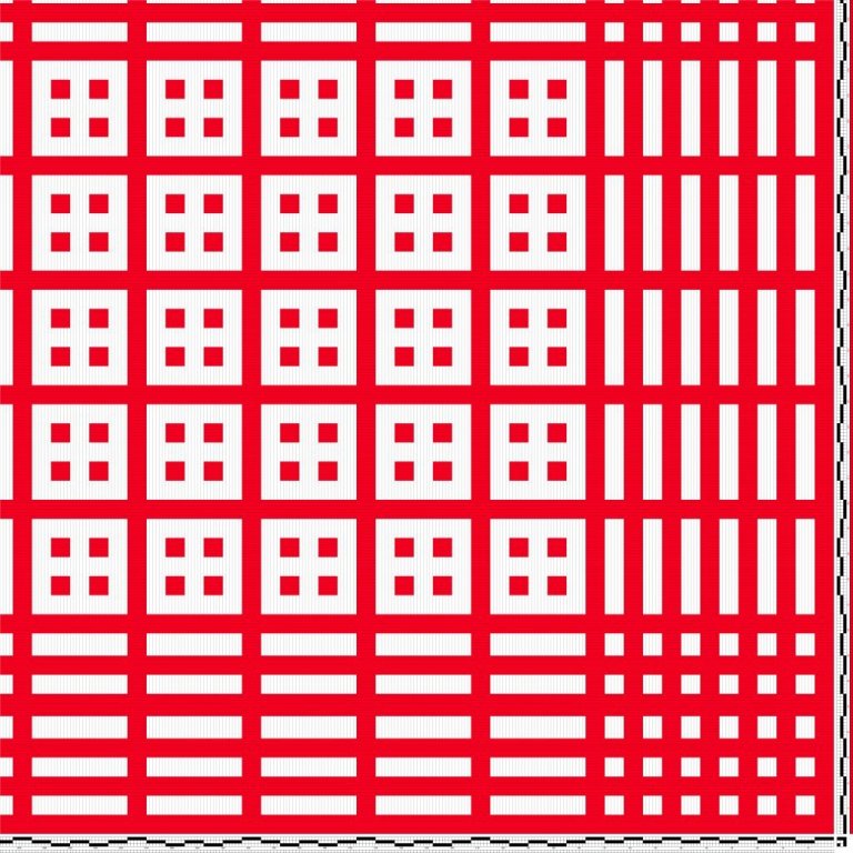 Kaflamunstur fyrir víxlað vaðmál í dúk