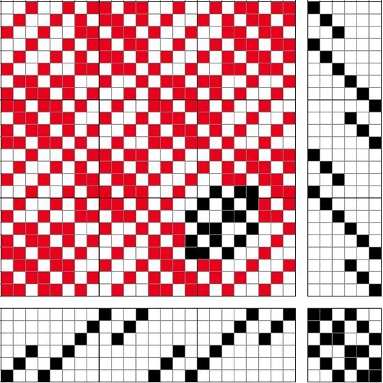 Kaflaskipt vaðmál á sex sköft og sex skammel.