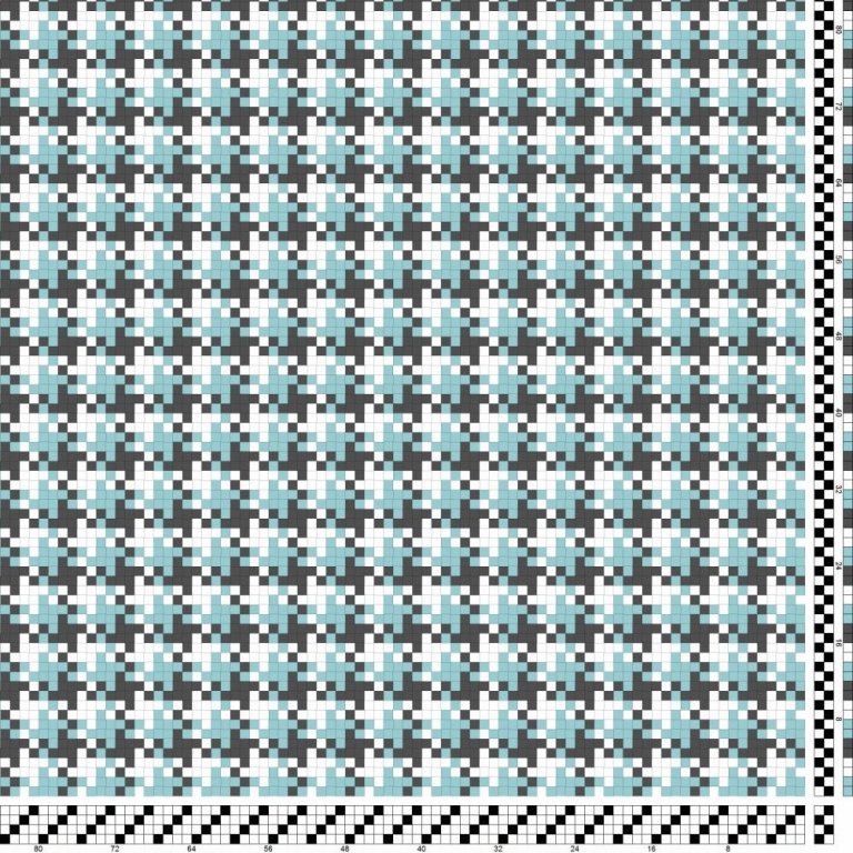 Litaflétta í einskeftu í þrem litum 2-2-2