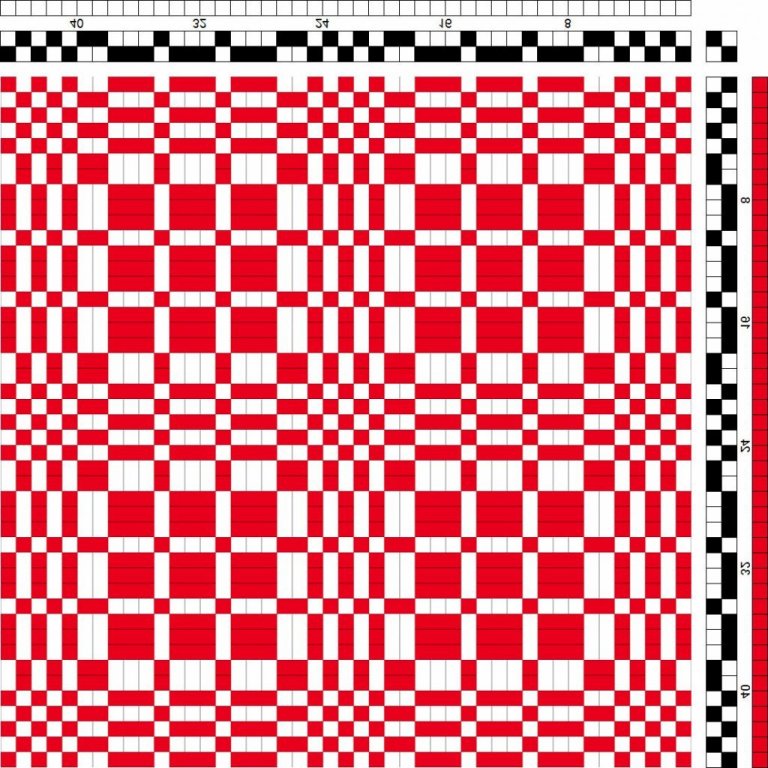 Profile draft for coverlet no. 1 in monk's belt.