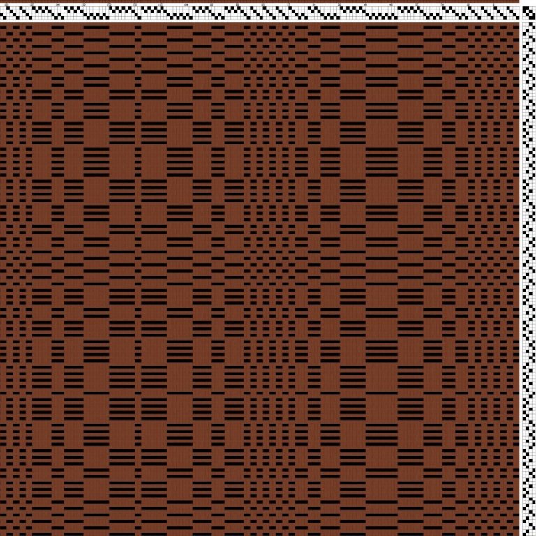 Threading draft and wide treadling draft for monk's belt.