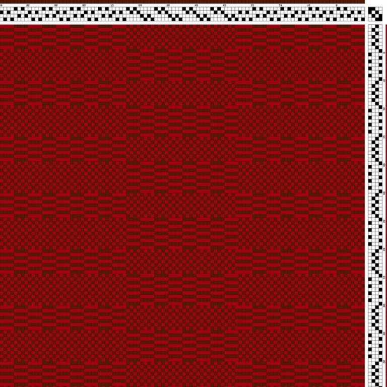 Color draft for coverlet in monk's belt.