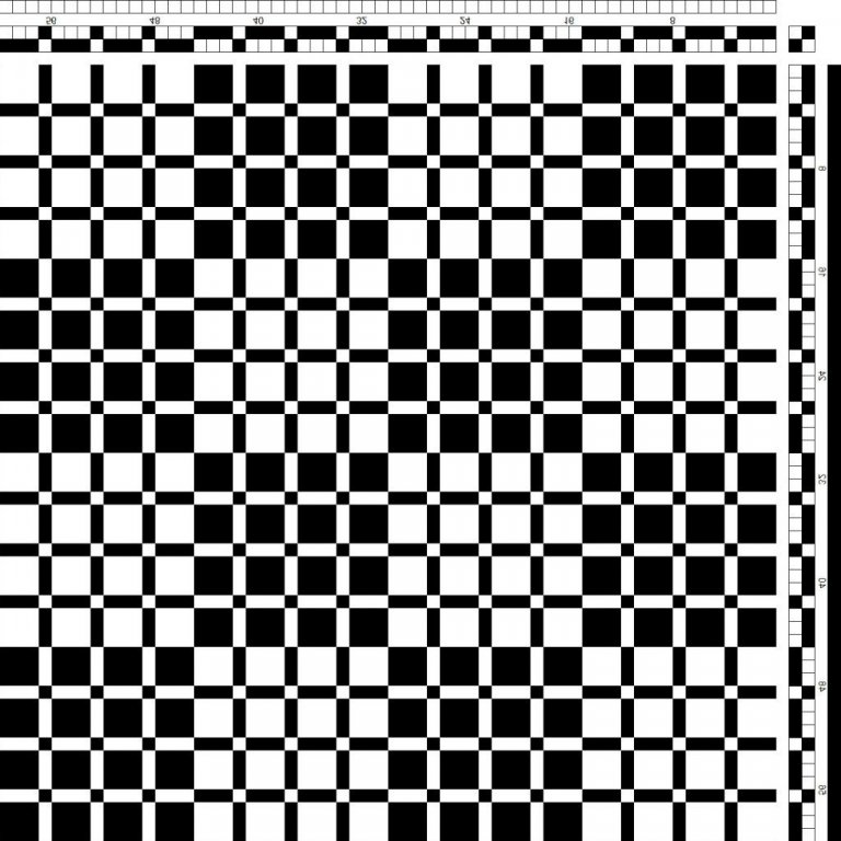 An old profile draft for a monk's belt coverlet that was traditionally woven in Iceland.