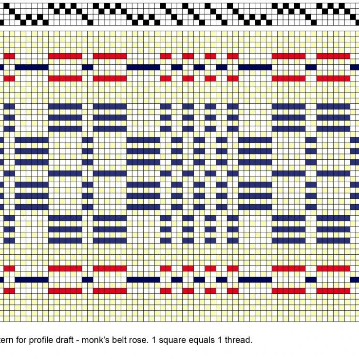 Color draft for expanded monk's belt rose.