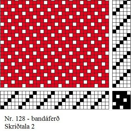 Bandormeldúkur á fimm sköft og fimm skammel