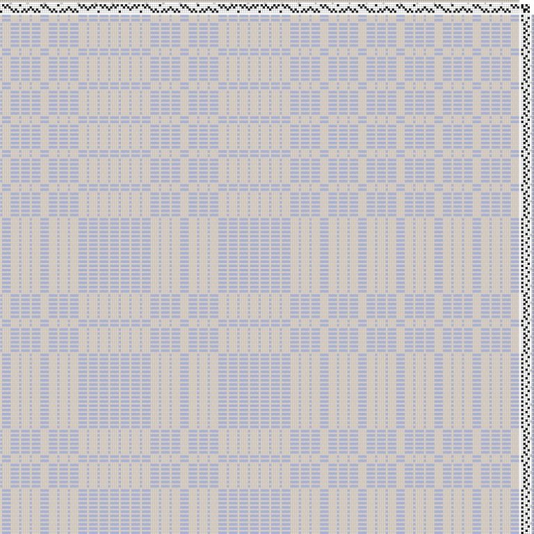 Color draft for halvdrall (overshot) on 4 shafts and 4 treadles.
