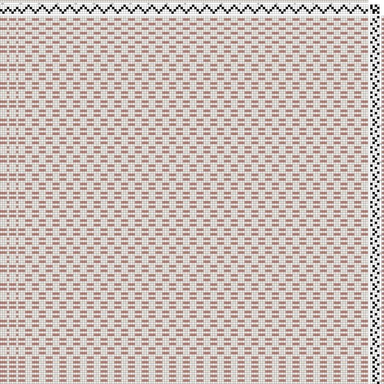 Color draft for halvdrall (overshot) on 4 shafts and 4 treadles.