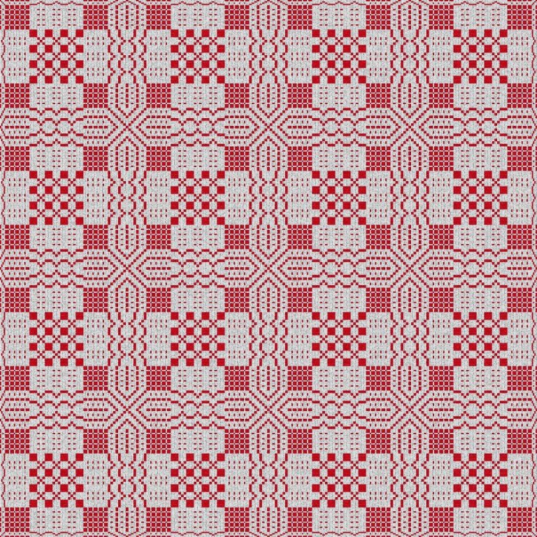 Fabric display of daldrall (overshot).