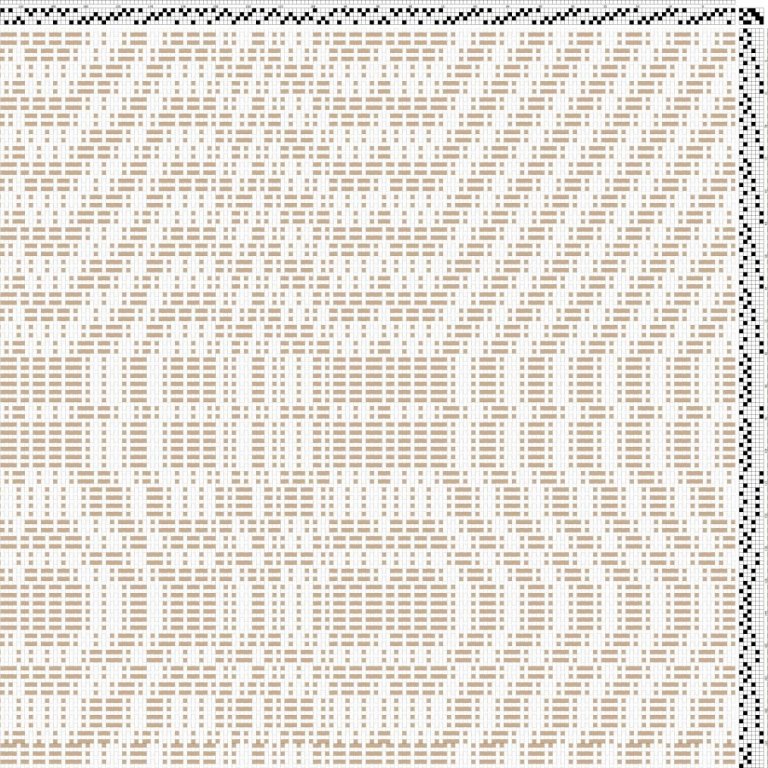 Color draft for overshot on 4 shafts and 6 treadles, with edge.