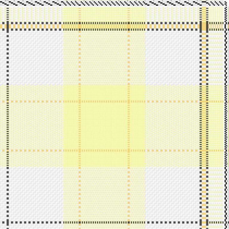 Color draft for plain weave curtain fabric.