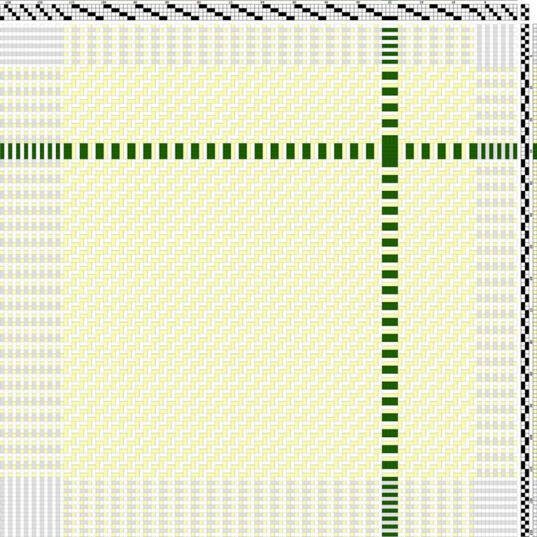 Color draft for plain weave curtain fabric.