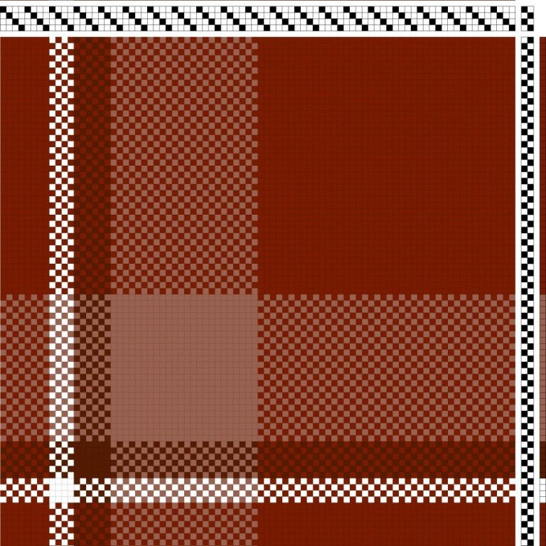 Color draft for a plain weave wool fabric.