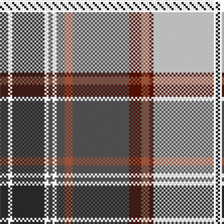 Color draft for a plain weave tablecloth.
