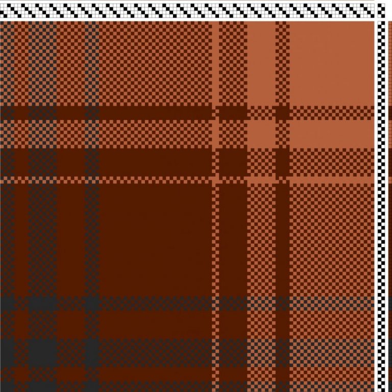 Color draft for a plain weave tablecloth.