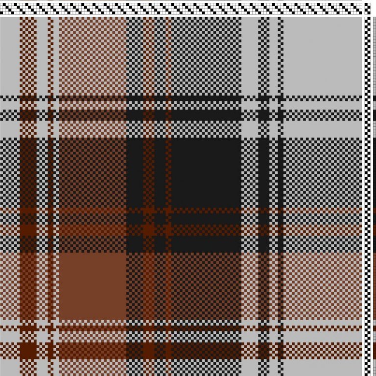 Color draft for plain weave apron fabric.