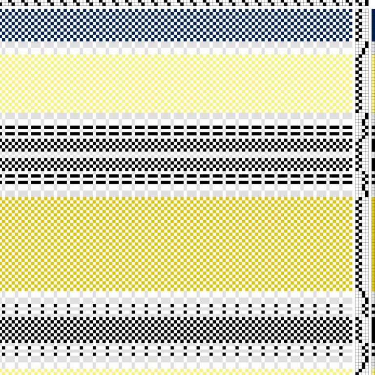 Color draft for plain weave curtain fabric.