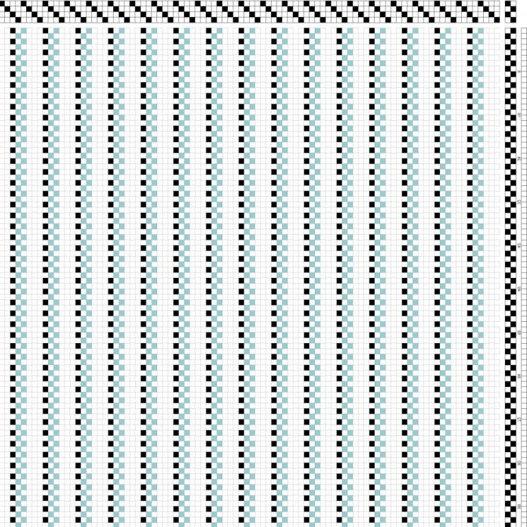 Color draft for a plain weave fabric.