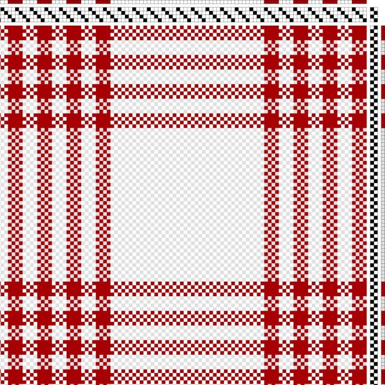 Color draft for a plain weave fabric.