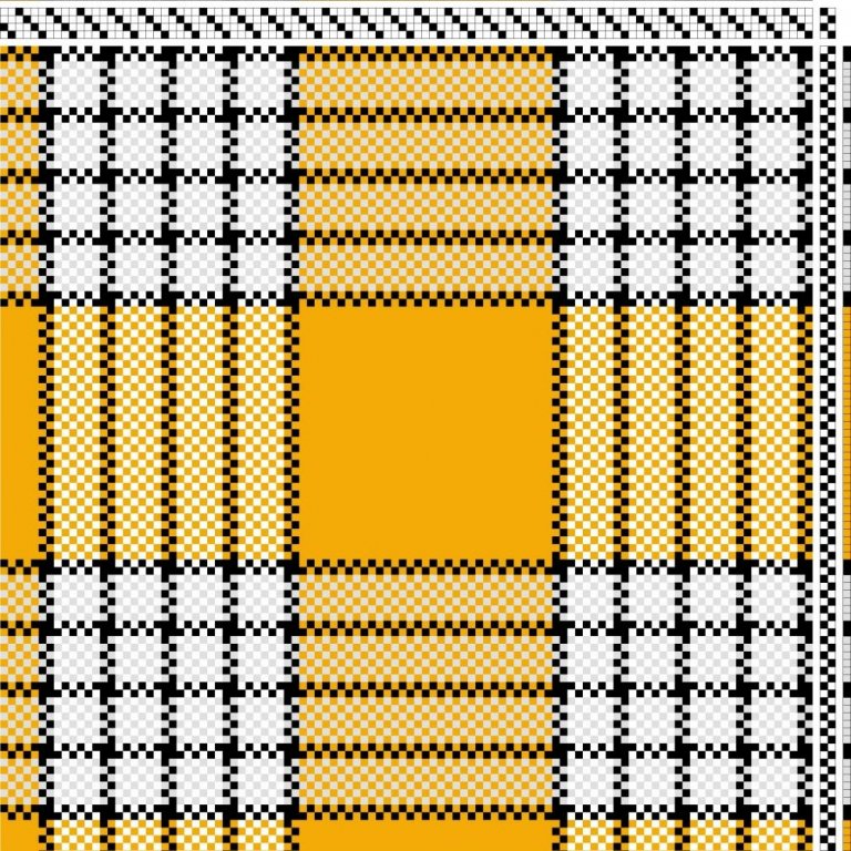 Color draft for a plain weave fabric.