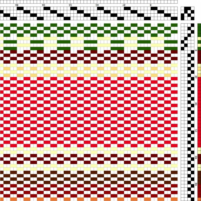 Color draft for weft-faced weave.