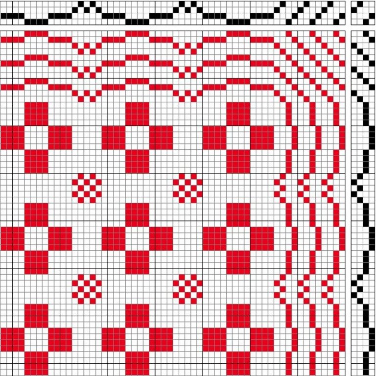 Four-block pattern for daldrall (overshot).