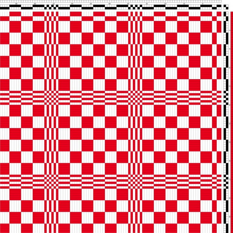 Profile draft for monk's belt or another weave structure, 2-block pattern.