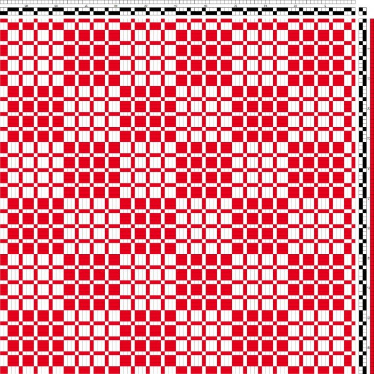 Profile draft for monk's belt or another weave structure, 2-block pattern.