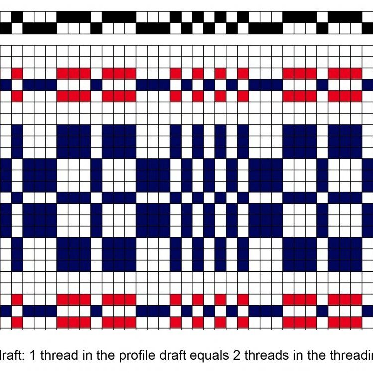 Two-block pattern for monk's belt rose.