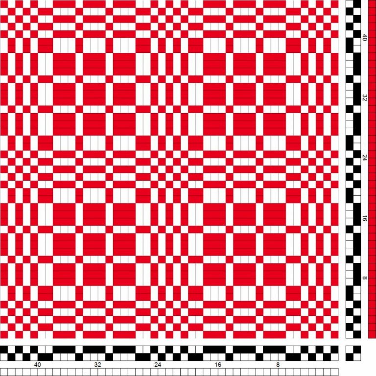 Kaflamunstur fyrir bekkábreiðu no. 1 í salún