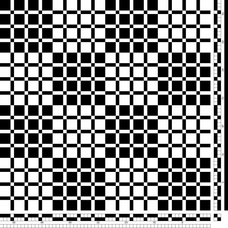 Gamalt kaflamunstur fyrir salúns ábreiður sem mikið var ofið hér á landi