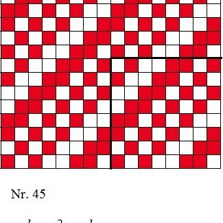 Diagram of a 1/2, 1/1, 1/2 twill.