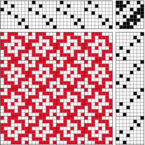 Twill variation on 8 shafts and 8 treadles.