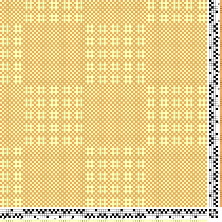 Kaflaskiptur sprangdregill, með einskeftuköflum á milli, á fjögur sköft og fjögur skammel