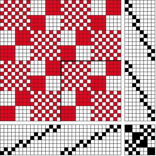 Samsett binding úr sprangdregil og einskeftu á átta sköft og átta skammel