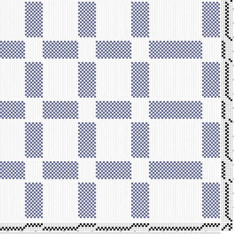 Inndráttar-. uppbindi- og stigmunstur fyrir einfaldan kniplingavefnað