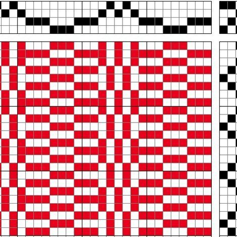 Self-patterned weave on 4 shafts and 4 treadles.