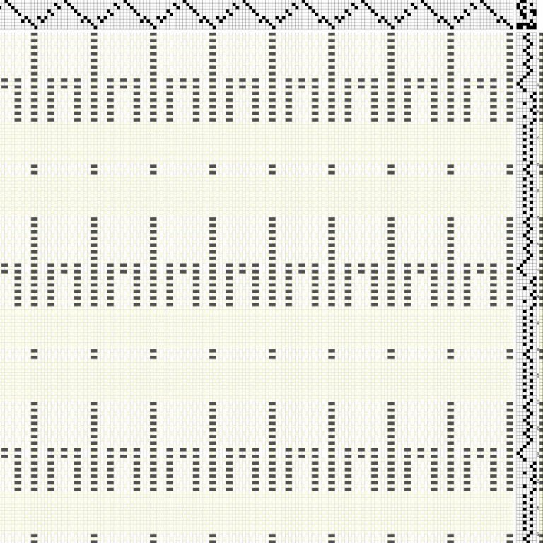 Color draft for curtains on 10 shafts and 8 treadles.