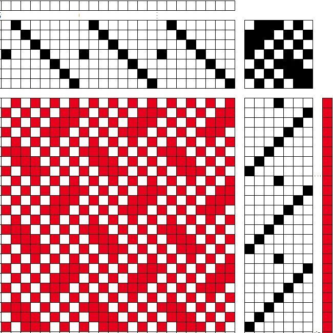 Self-patterned weave (crepe) on 7 shafts and 7 treadles.