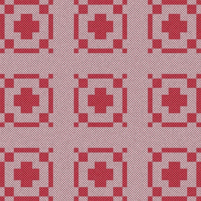 Heildarmynd fyrir kaflaskipt vaðmál, bindimunstur hér að framan