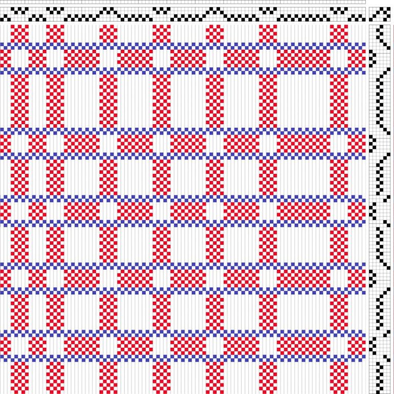 Draft for hulpiket (honeycomb). To be woven with rather thick yarn.