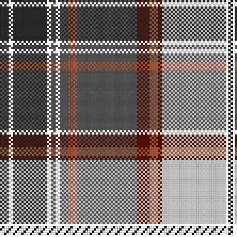 Inndráttar- og litamunstur fyrir einskeftudúk