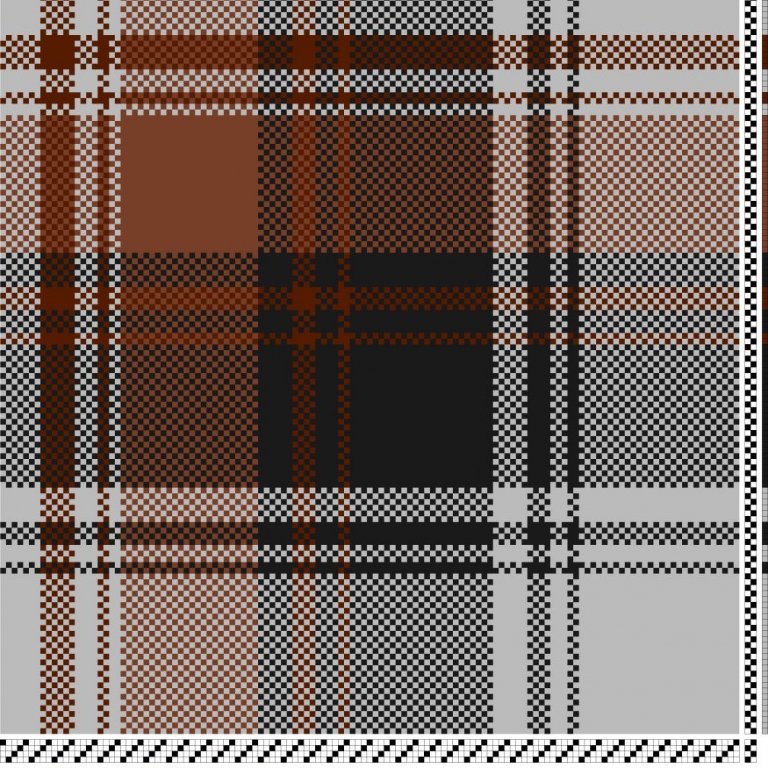 Inndráttar- og litamunstur fyrir svuntudúk í einskeftu