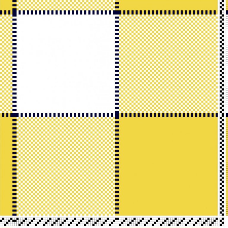 Inndráttar- og litamunstur fyrir stykkjótt gluggatjaldaefni