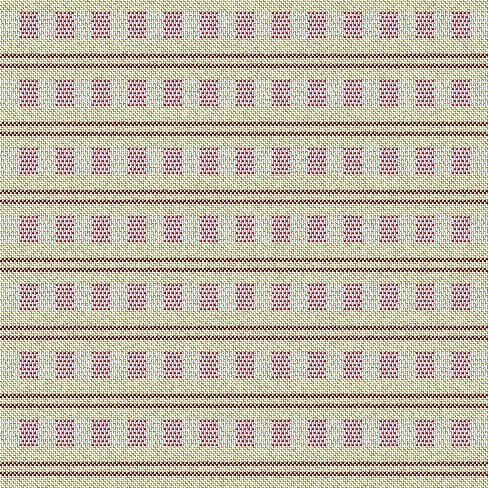 Heildarmynd af bindimunstrinu hér næst á undan, einskeftubinding með munsturköflum